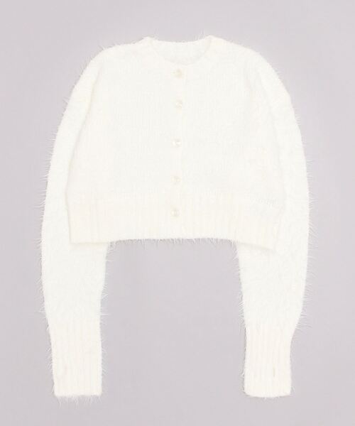 「VIOLETTA」 ニットカーディガン FREE ホワイト レディース_画像2