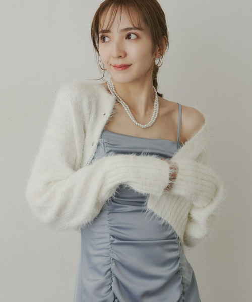 「VIOLETTA」 ニットカーディガン FREE ホワイト レディース_画像6