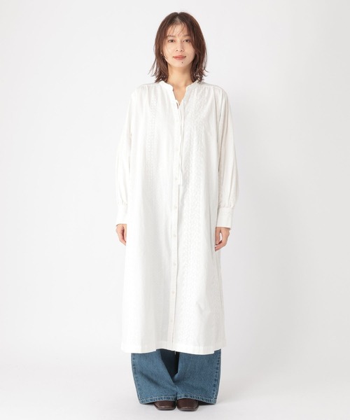 再値下げ⭐︎ne Quittez pas刺繍入りホワイトシャツワンピース 再値下げ⭐︎ne Quittez pas刺繍入りホワイトシャツワンピース 再