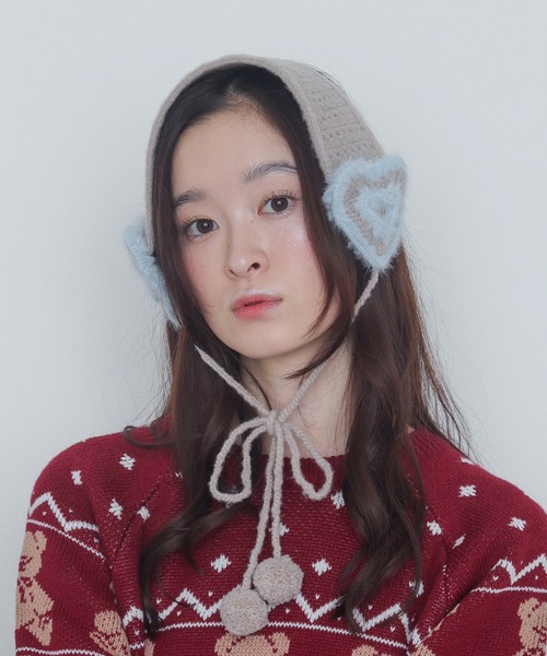 WEGO（ウィゴー） 耳当て イヤーマフ WEGO/ハートニットイヤーマフ