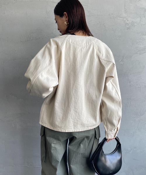 Danton（ダントン） ノーカラージャケット 38 キナリ レディース