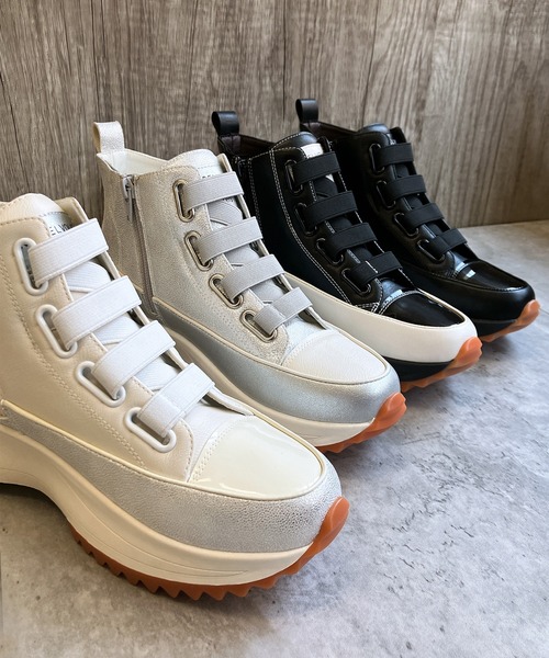 「Noubel Voug Relax」 ハイカットスニーカー 22.5cm シルバー レディース_画像5