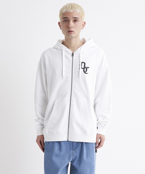 「DC SHOES」 ジップアップパーカー X-LARGE ベージュ メンズ_画像2