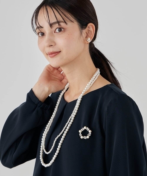 a.v.v（アー・ヴェ・ヴェ） ネックレス パール調二連ネックレス 