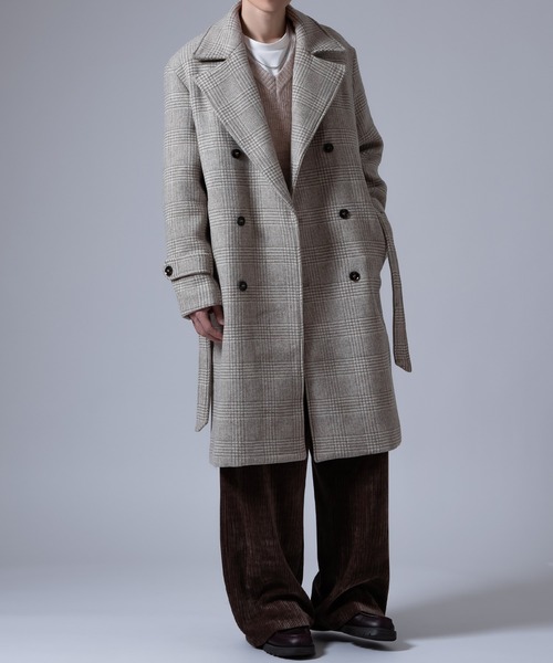 【新品未使用】INDIVI インディヴィ／ピーコート Mサイズ／グレンチェック improves（インプローブス） トレンチコート コート グレンチェック