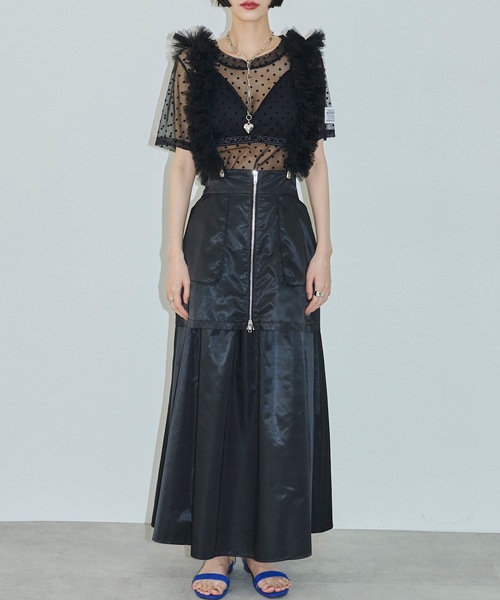 「VIOLETTA」 フレアスカート S シルバー レディース_画像2