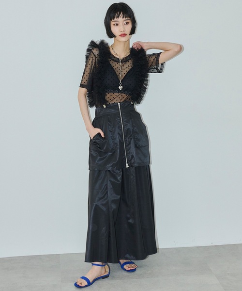 「VIOLETTA」 フレアスカート S シルバー レディース_画像4