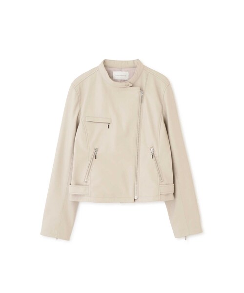 「PINKY&DIANNE」 レザージャケット 36 ベージュ レディース_画像2