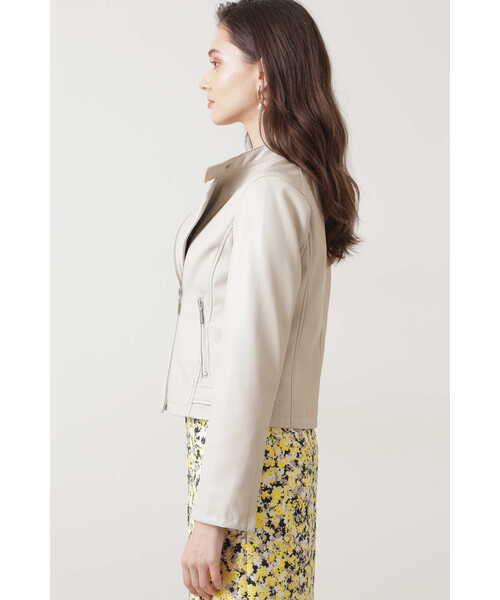 「PINKY&DIANNE」 レザージャケット 36 ベージュ レディース_画像6