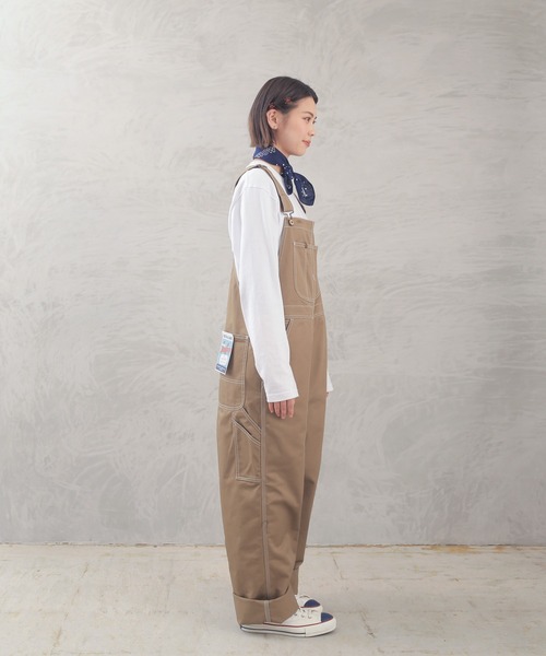 「UNIVERSAL OVERALL」 オーバーオール L ベージュ メンズ_画像3