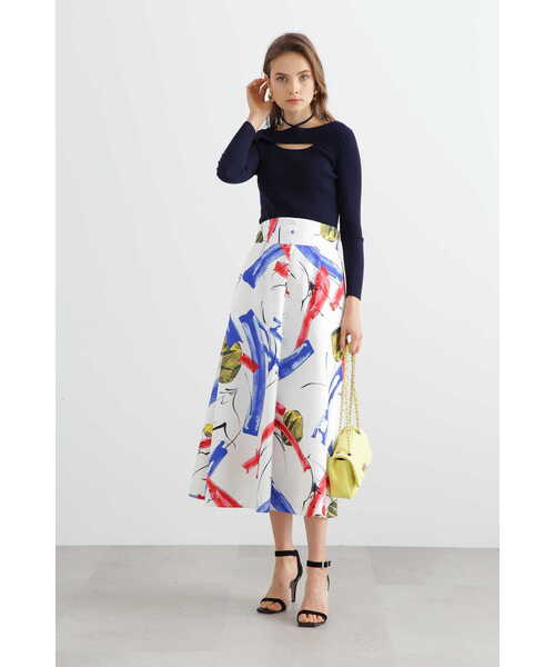 「PINKY&DIANNE」 フレアスカート 36 グレー レディース_画像4