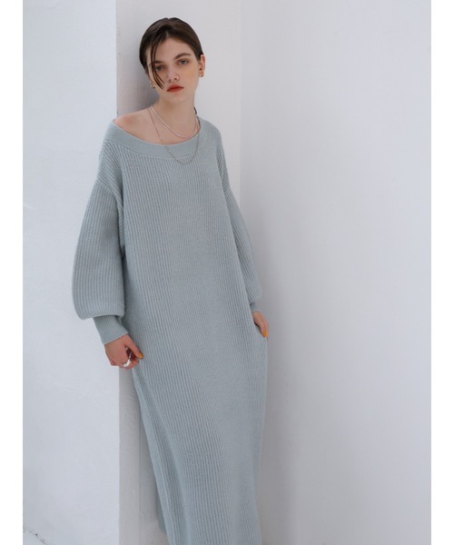 「Katrin TOKYO」 ニットワンピース X-SMALL グレイッシュベージュ レディース_画像3