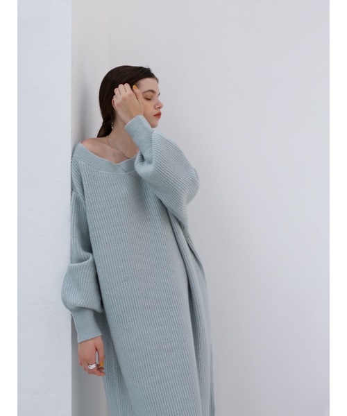 「Katrin TOKYO」 ニットワンピース X-SMALL グレイッシュベージュ レディース_画像4