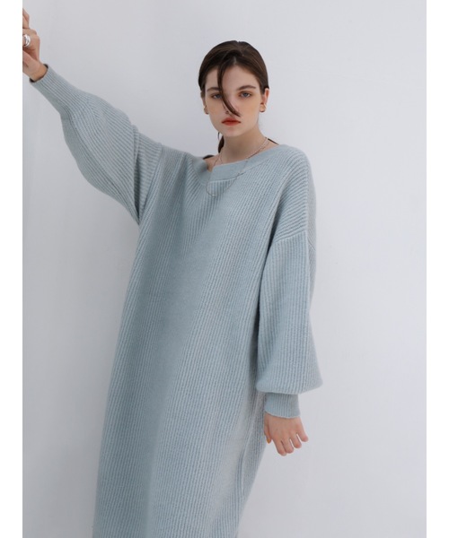 「Katrin TOKYO」 ニットワンピース X-SMALL グレイッシュベージュ レディース_画像6