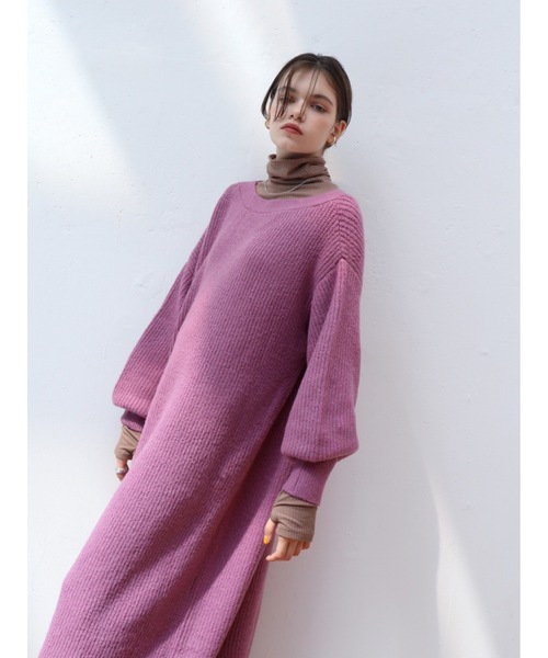 「Katrin TOKYO」 ニットワンピース X-SMALL グレイッシュベージュ レディース_画像9