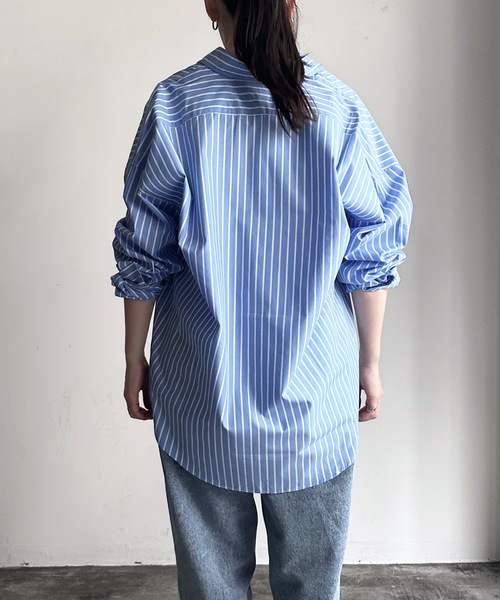 「COMMON WARE」 「HALHAM」長袖シャツ X-LARGE サックスブルー レディース_画像4