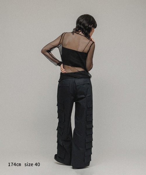 「M TO R」 カーゴパンツ 38 ブラック レディース_画像3