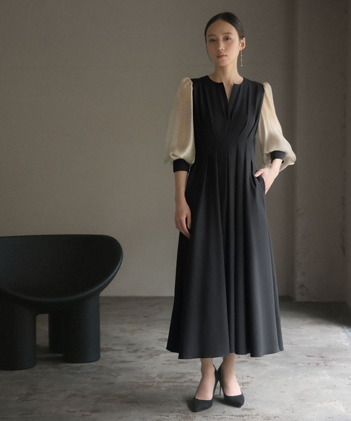 「GIRL」 長袖ワンピース 2L ネイビー レディース_画像7