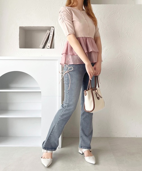 「apres jour」 デニムパンツ X-LARGE ブラック レディース_画像3