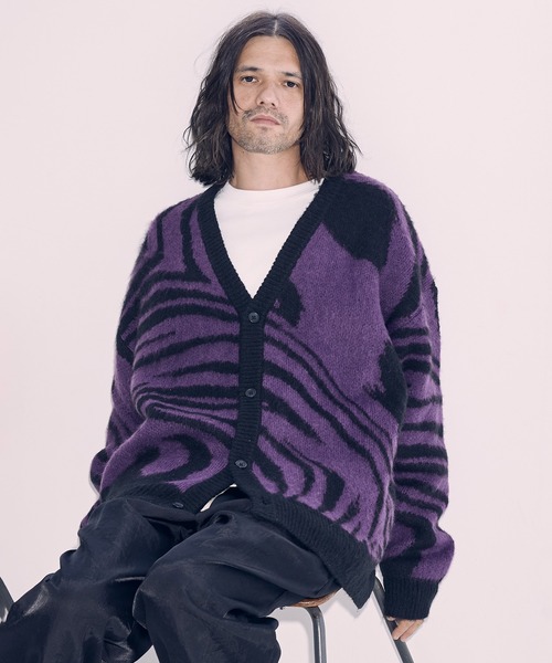 「ADAM PATEK」 ニットカーディガン 2 カーキ メンズ_画像2