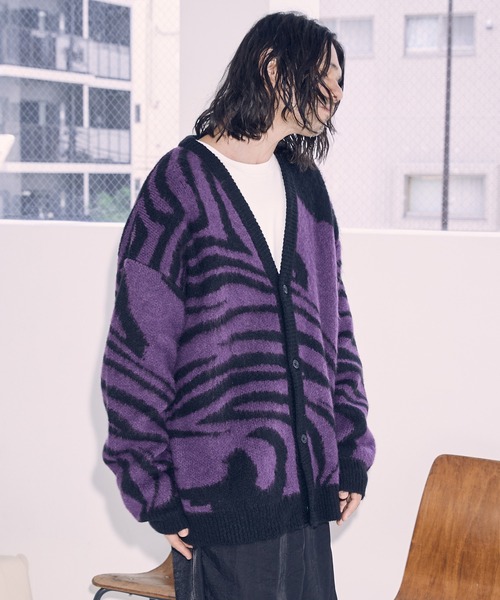 「ADAM PATEK」 ニットカーディガン 2 カーキ メンズ_画像3