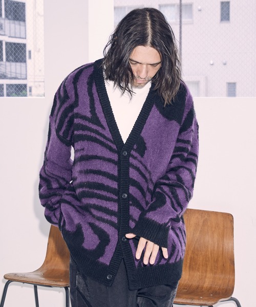 「ADAM PATEK」 ニットカーディガン 2 カーキ メンズ_画像4