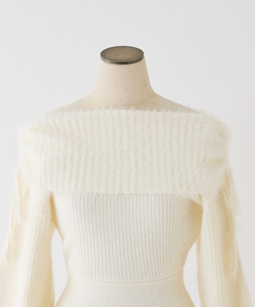 「one after another NICE CLAUP」 ニットワンピース SMALL チャコールグレー レディース_画像2