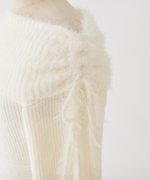 「one after another NICE CLAUP」 ニットワンピース SMALL チャコールグレー レディース_画像3