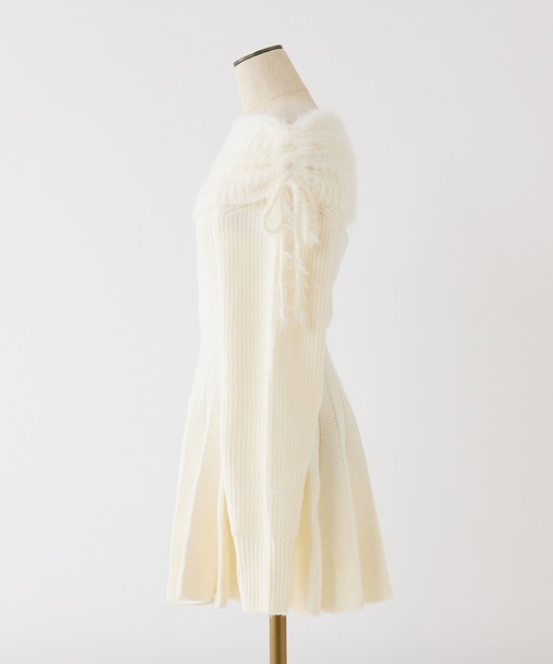 「one after another NICE CLAUP」 ニットワンピース SMALL チャコールグレー レディース_画像6
