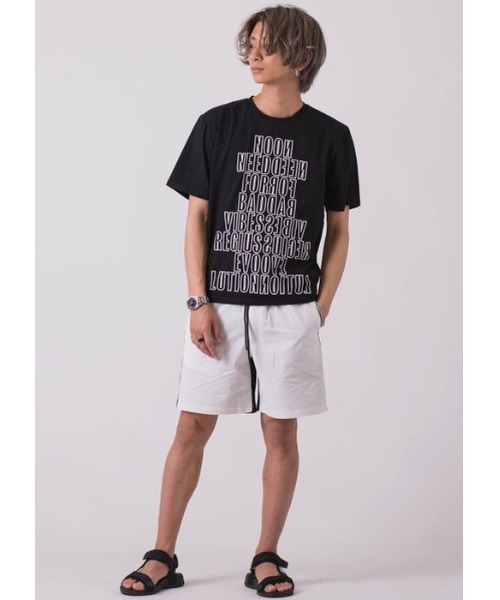「REGIEVO」 ショートパンツ MEDIUM ホワイト×ブラック メンズ_画像2
