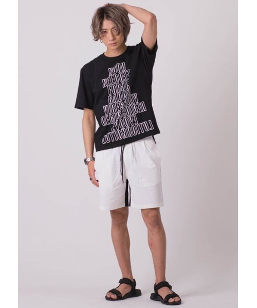「REGIEVO」 ショートパンツ MEDIUM ホワイト×ブラック メンズ_画像3
