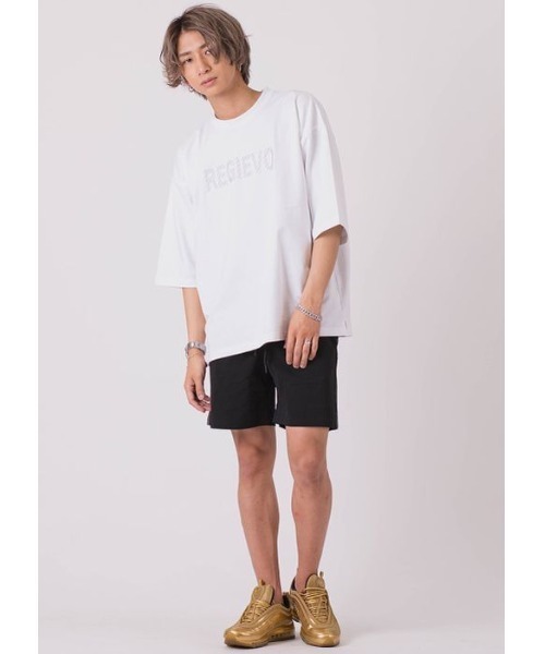 「REGIEVO」 ショートパンツ MEDIUM ホワイト×ブラック メンズ_画像6