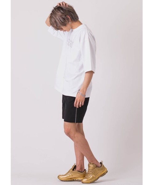 「REGIEVO」 ショートパンツ MEDIUM ホワイト×ブラック メンズ_画像8