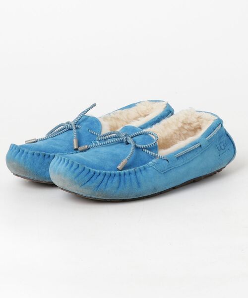 「UGG」 モカシンシューズ 24cm ブルー レディース