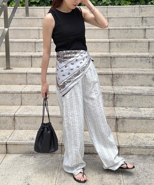 「ISOOK」 イージーパンツ FREE ブラック レディース_画像2