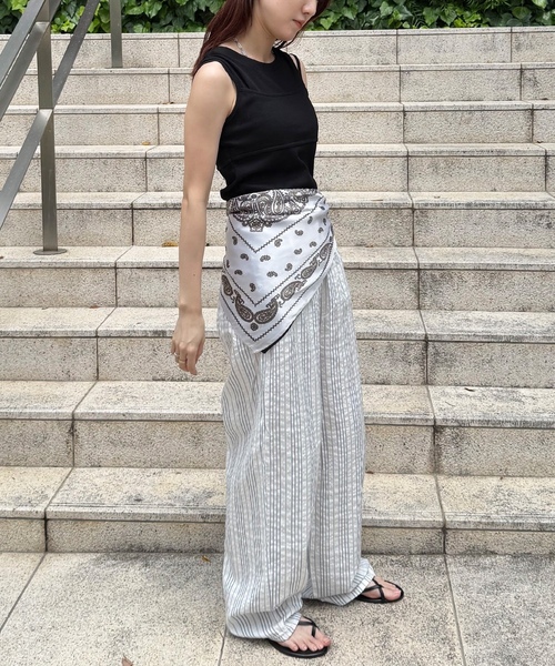 「ISOOK」 イージーパンツ FREE ブラック レディース_画像3