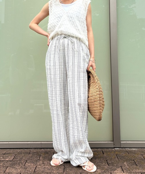 「ISOOK」 イージーパンツ FREE ブラック レディース_画像9