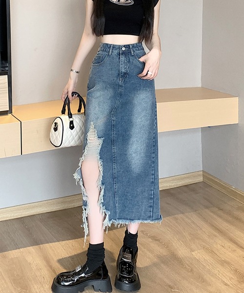 「GLAMOROUS JANE」 デニムスカート S ブルー レディース_画像3