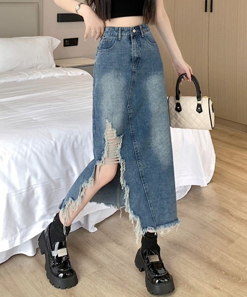 「GLAMOROUS JANE」 デニムスカート S ブルー レディース_画像4