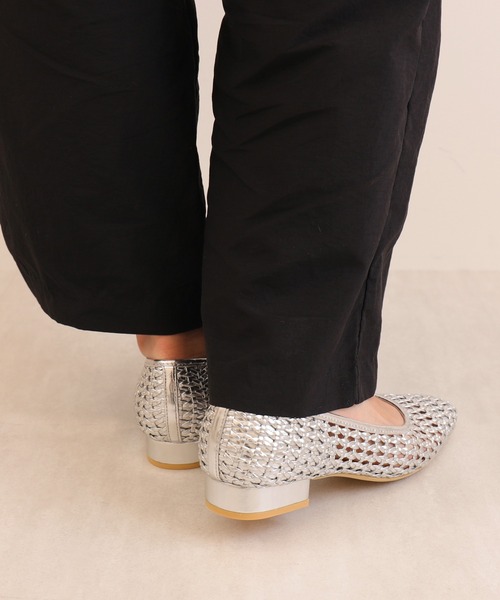 パンプス スクエアトゥ　メッシュパンプスの画像