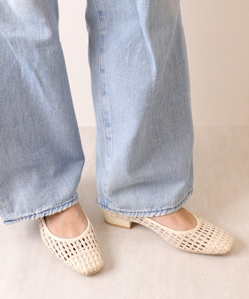 パンプス スクエアトゥ　メッシュパンプスの画像