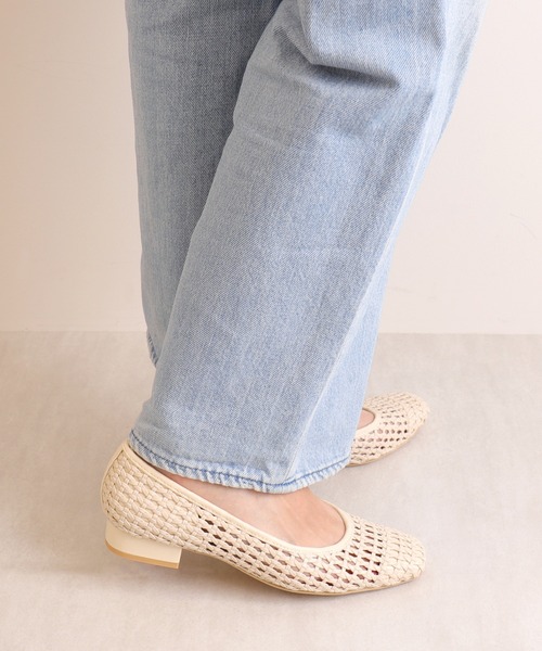 パンプス スクエアトゥ　メッシュパンプスの画像