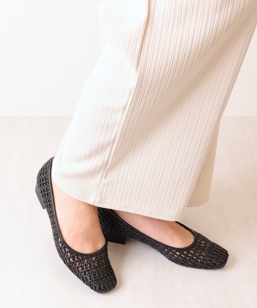 パンプス スクエアトゥ　メッシュパンプスの画像