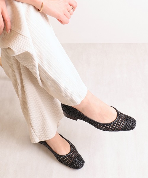 パンプス スクエアトゥ　メッシュパンプスの画像