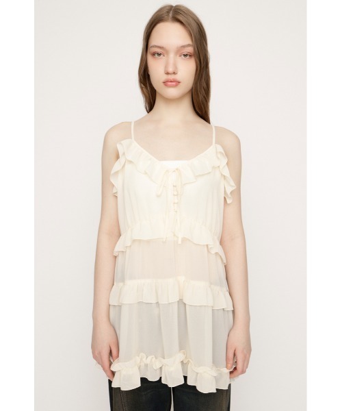 SLY（スライ） キャミソール SHEER FRILL CAMI TUNIC シアーフリル