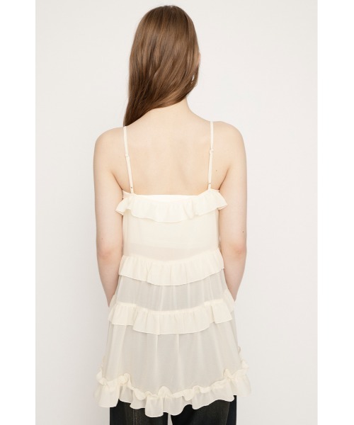 SLY（スライ） キャミソール SHEER FRILL CAMI TUNIC シアーフリル