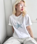 tシャツ 半袖 スタープリントレース半袖Tシャ...の詳細画像5