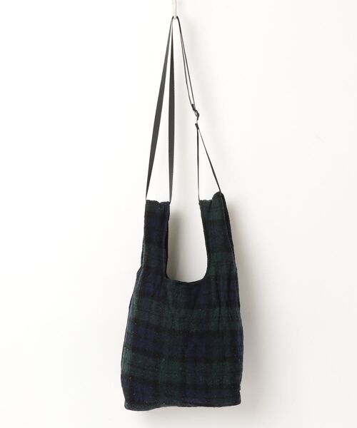 「bpr BEAMS」 チェック柄2WAYバッグ - ネイビー レディース_画像2