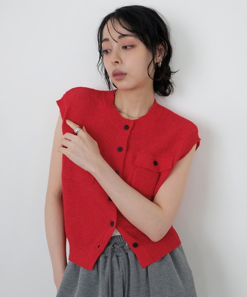 LIAN(リアン) ベスト ジレ ポケットデザインニットベスト レディース LIAN(リアン) ベスト ジレ ポケットデザインニットベスト レディース