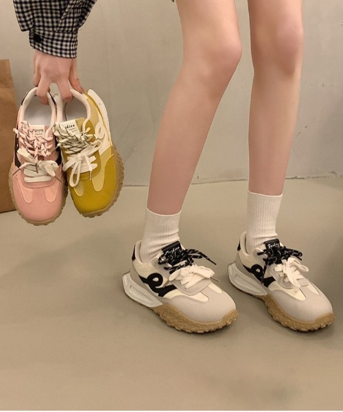 gossip!ロサンゼルス スニーカー Y2K 軽量厚底 ベーシック コート